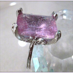 KUNZITE LAB CREATED GEMSTONE IN LOVELY PURPLE COLOR RING SIZE